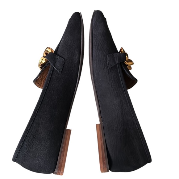 NEW Pedro Anton Black Gold Chain Link Suede Leather Loafers - 9.5 / 10 - Picture 8 of 16